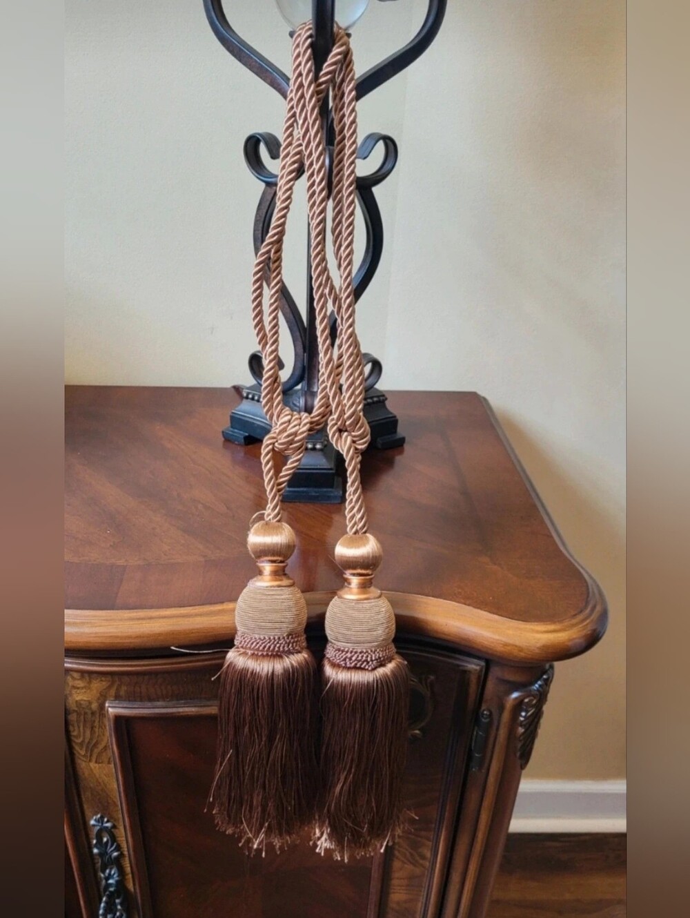 Macy's Double Brown Tassel Curtain Tiebacks...Two Tiebacks